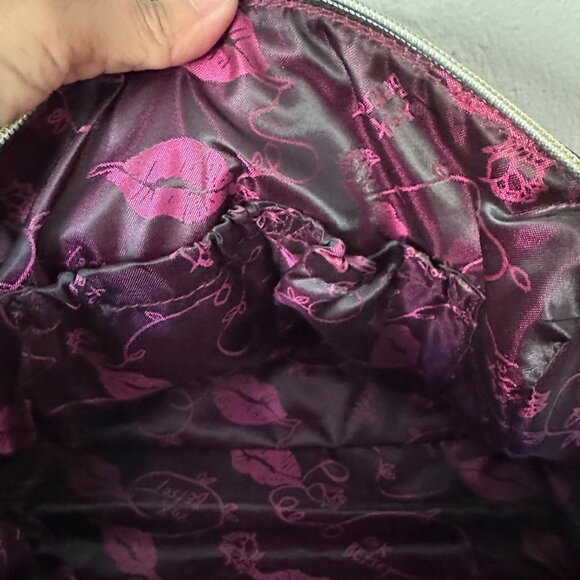 Betsey Johnson Handbag Logo Quilted Be Mine Gold Chain Straps Black O/S - Picture 10 of 13